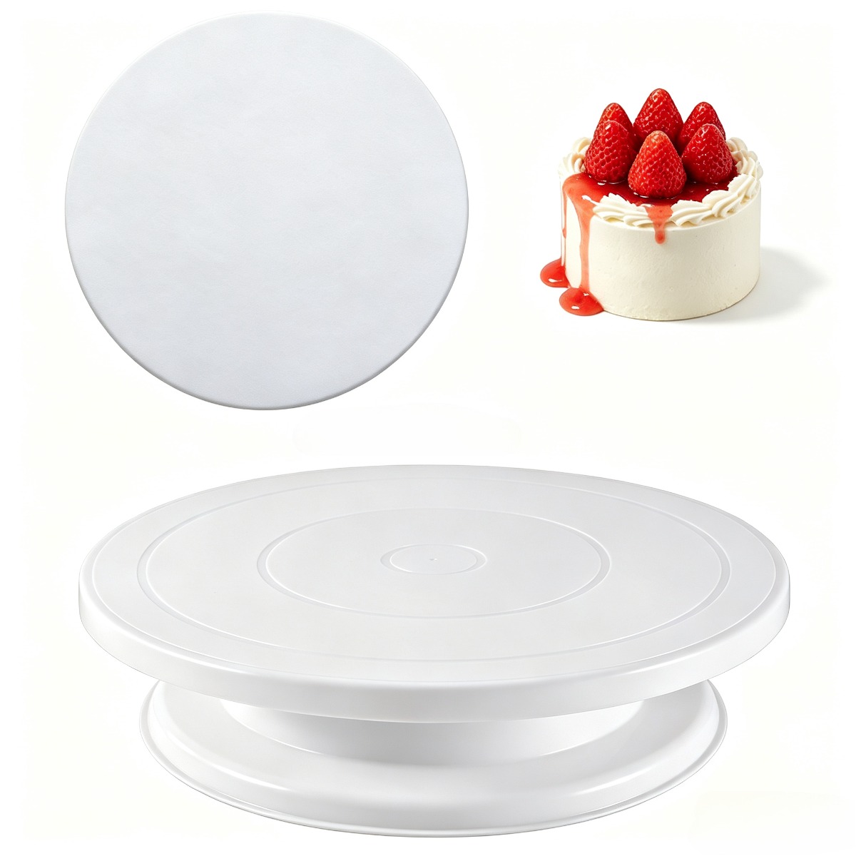 Cake Decorating Turntable - Stabiele antislip taartdraaischijf, draaibare ronde decoratiestand,