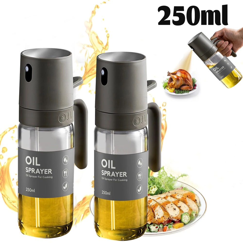 Kitchen Gadgets Oil Spray - 250ML olieverstuiver, hoog borosilicaatglas BPA-vrij kookverstuiver,