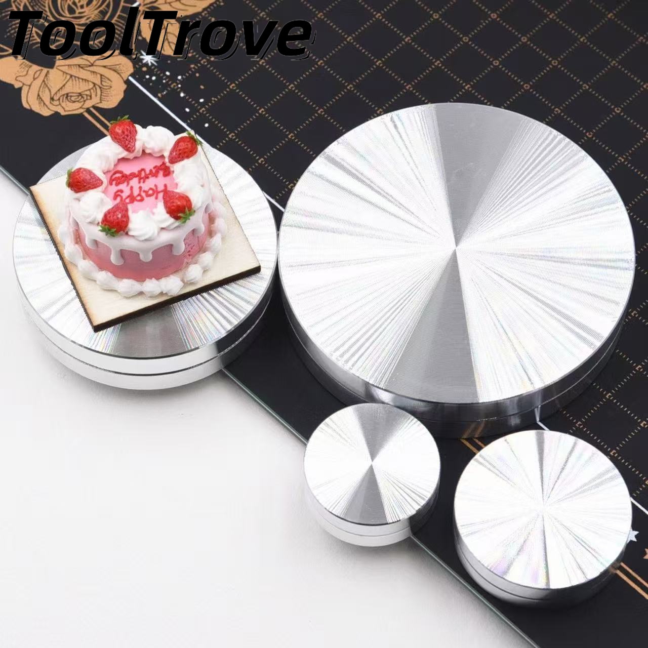 Cake Decorating Turntable - Miniatuur aluminium draaitafel voor lichte klei