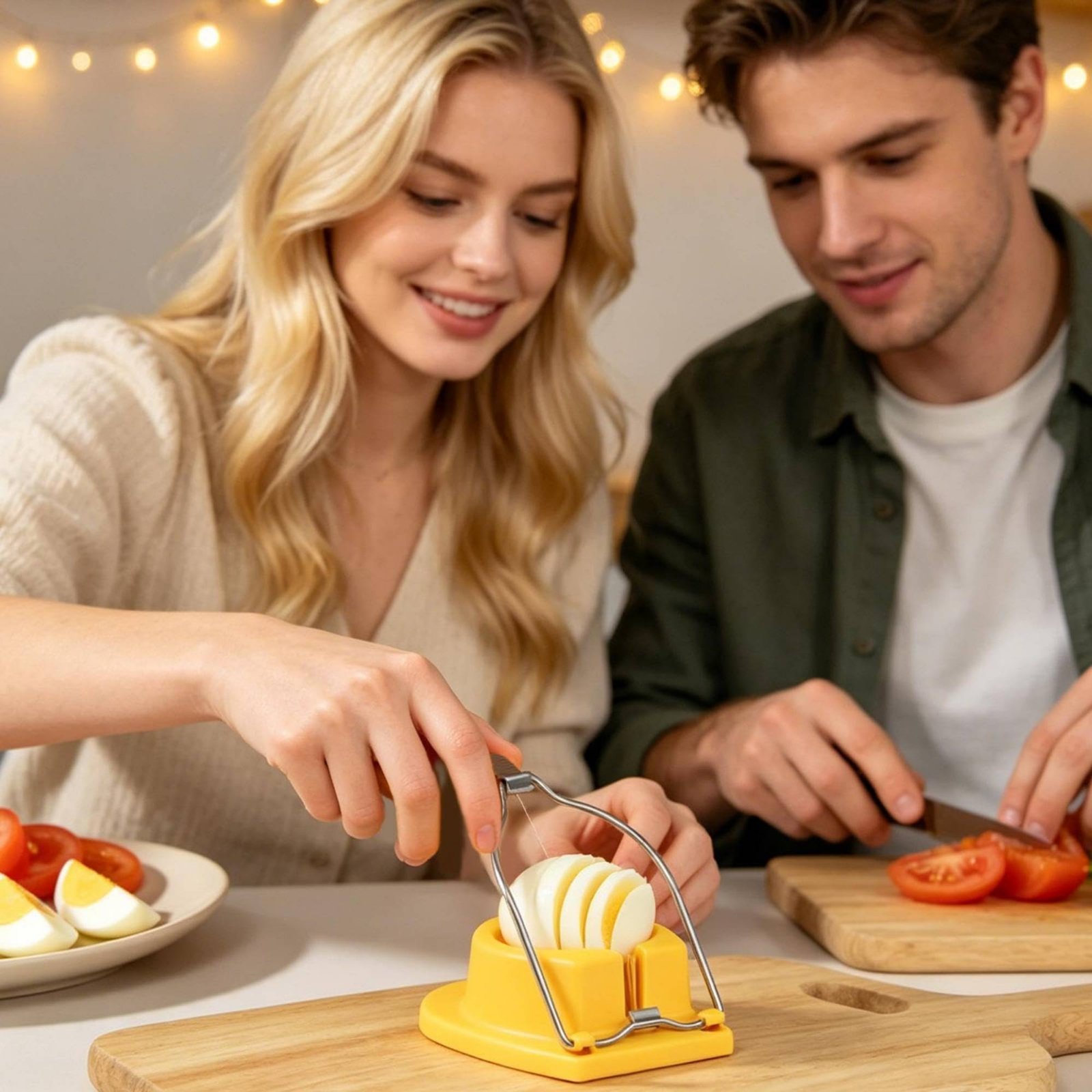Kitchen Gadgets Wirecutter - Roestvrijstalen draad-ei-snijder 3-in-1 keukengadget voor thuis