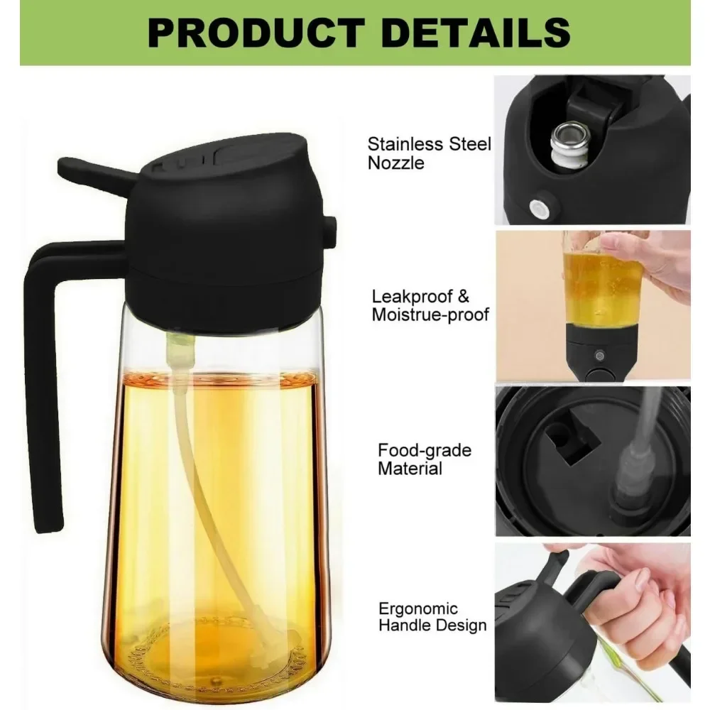 Kitchen Gadgets Oil Spray - 2-in-1 Plastic Oliespuitfles 500ml Kookoliespuitfles Cruet
